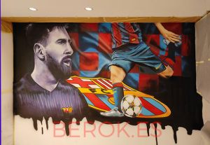 Graffiti Leo Messi Habitacion Juvenil Barcelona 300x100000